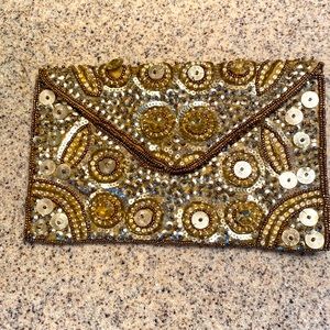 Gold beaded wallet